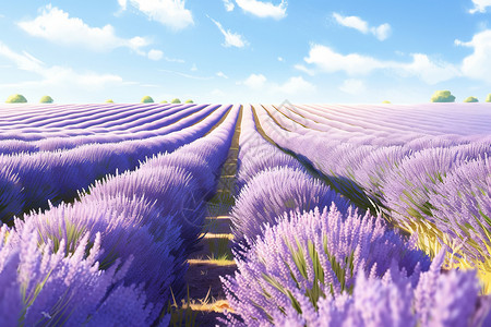美丽的紫色的花田背景图片