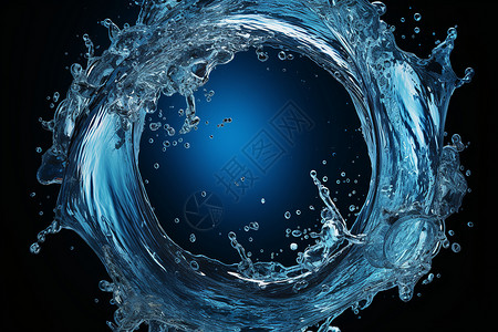 蓝色的水环背景图片
