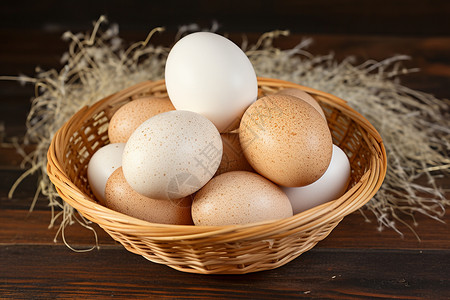 篮子里的鸡蛋背景图片