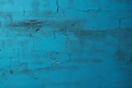 蓝色墙面上的裂纹背景图片