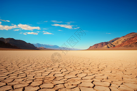 干涸的沙漠土地上干涸的裂缝背景