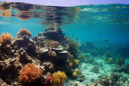 海洋中的海洋生物背景图片