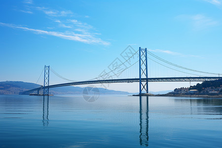 河流上的现代大桥背景图片