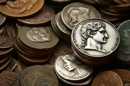 古罗马钱币背景图片