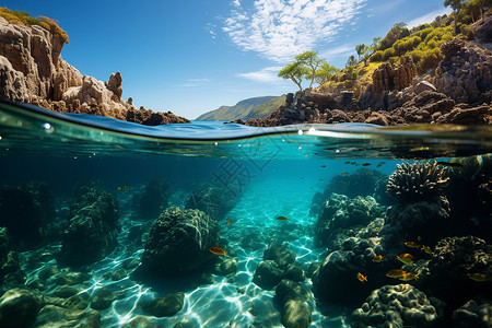 碧蓝海湾海湾群岛高清图片