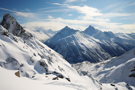 雪山上的景色背景图片
