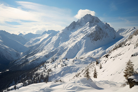 雪山景色背景图片