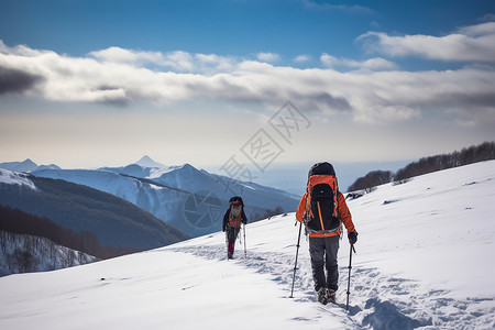 雪山登山之旅背景