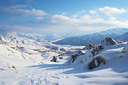 冬日滑雪乐趣背景图片