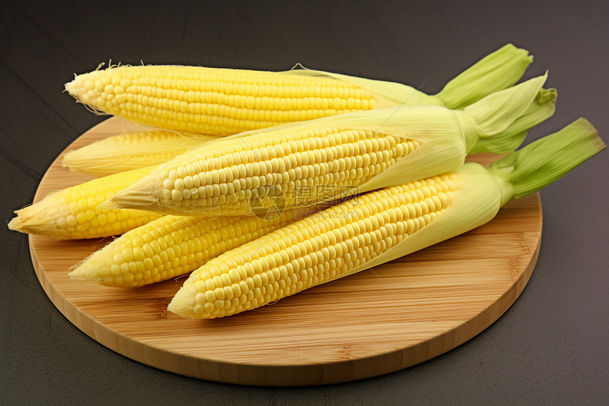 新鲜采摘的黄玉米图片