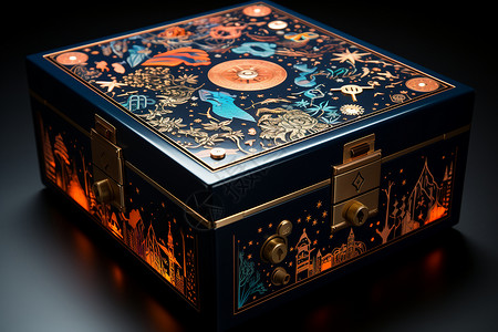 精美中式纹饰的盒子背景图片