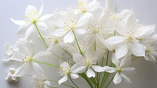 一束白色的花朵背景图片
