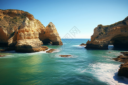 海边的悬崖背景图片
