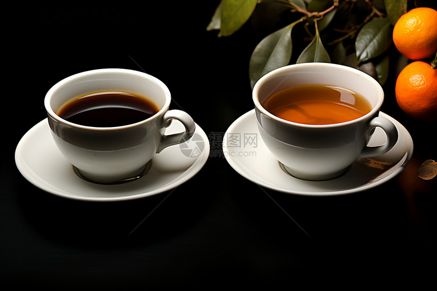 香气飘飘的咖啡和茶饮图片