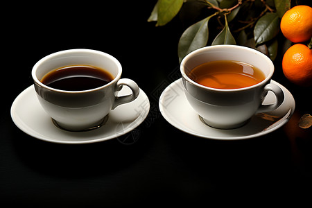 香气飘飘的咖啡和茶饮高清图片