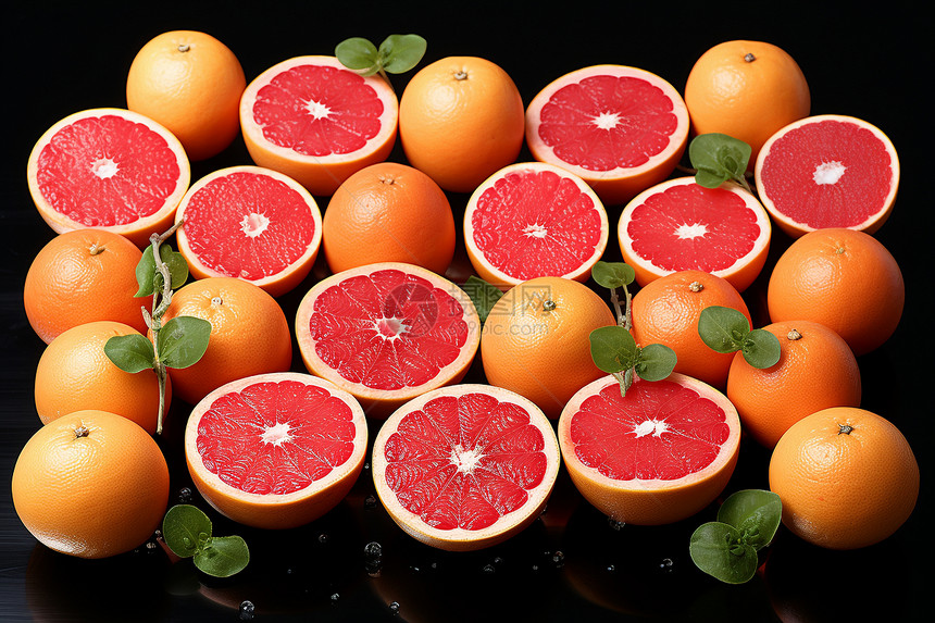 鲜果秋收的西柚水果图片