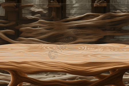 天然橡木制成的家具高清图片