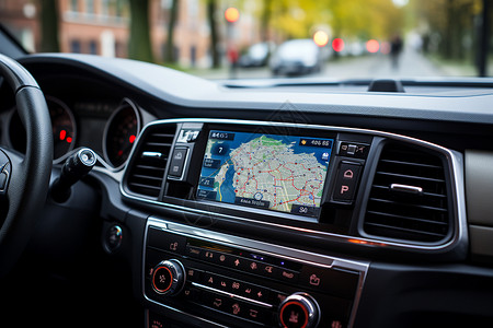 定位导航素材汽车的GPS定位导航系统背景