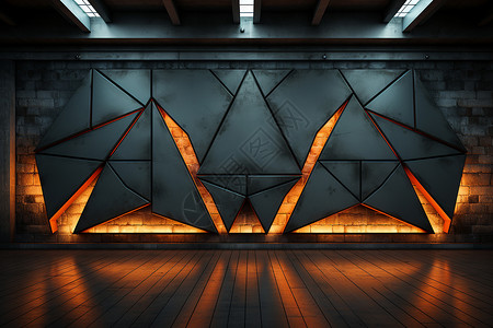 抽象的几何图形房间里的几何图形墙壁背景