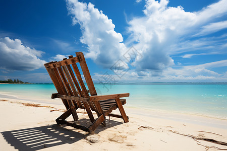 海滩上的木椅背景图片