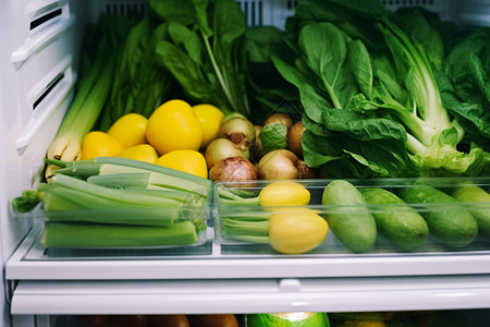 新鲜冷藏的蔬菜背景图片