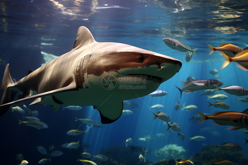 海洋中游动的鲨鱼图片