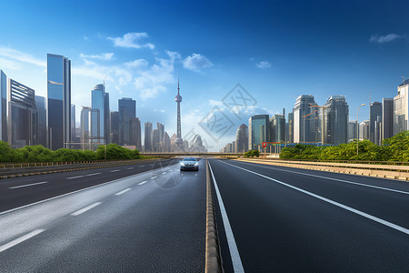 现代化都市的交通道路背景图片
