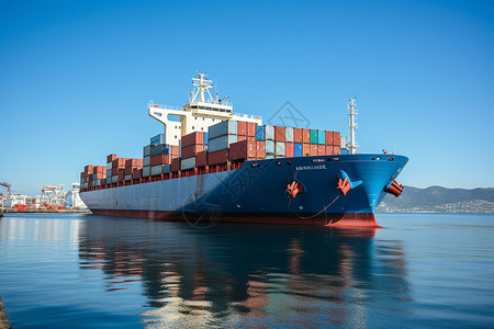 国际贸易素材工业国际贸易港口的运输货船背景