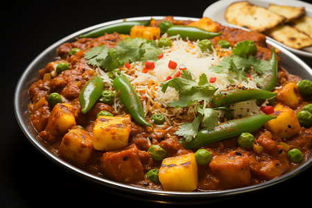 美味的印度传统大餐高清图片
