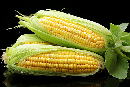 金黄可口的玉米棒背景图片