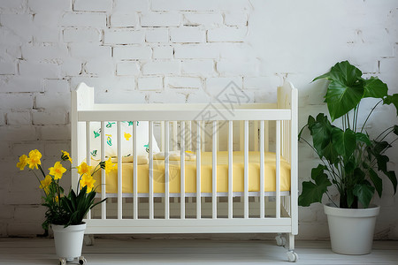 木制床宝宝的小床背景