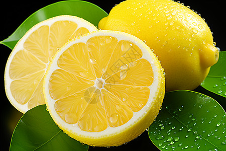清新美味的柠檬背景图片