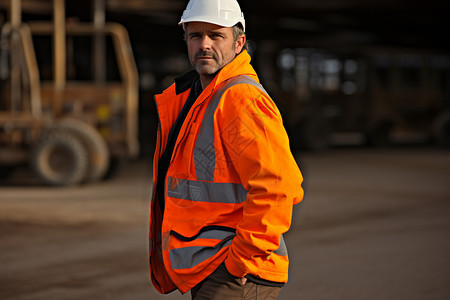 一个穿着工作服的工人背景图片
