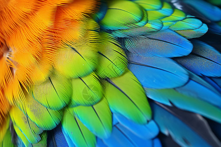 多彩的鹦鹉羽毛背景图片