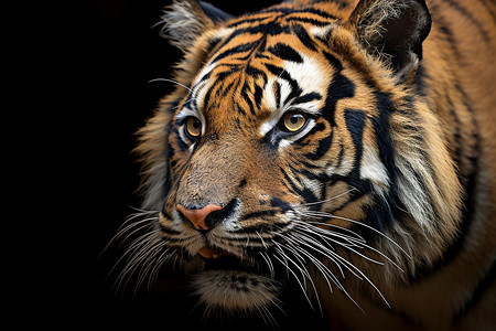 户外凶猛的老虎动物背景图片