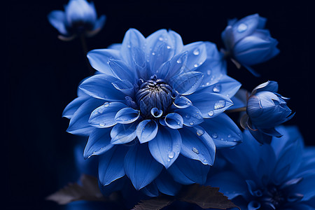 一朵蓝色花朵背景图片