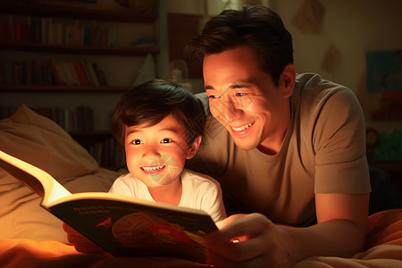 父子读书亲子阅读时光背景