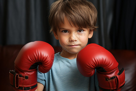 拳击的小男孩背景图片