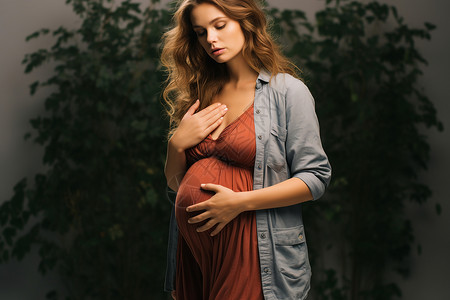 准备待产的孕妇背景图片