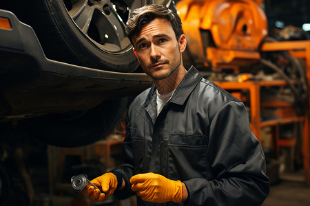 专业的汽车修理工人背景图片