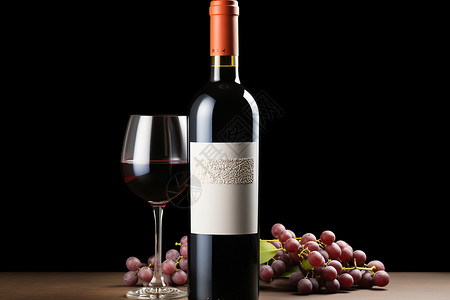 红酒与葡萄背景图片