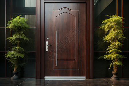 木质大门入口木质门高清图片