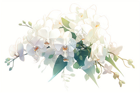 白色兰花花束背景图片