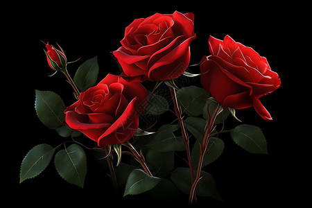 红玫瑰的浪漫背景图片