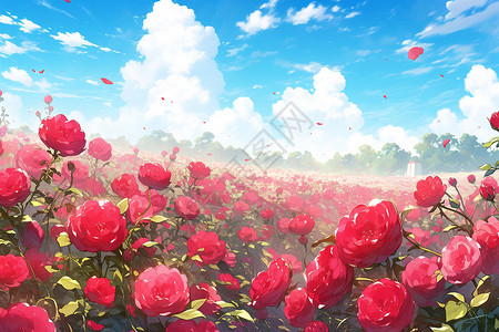 绚丽夺目的玫瑰花海插图背景图片