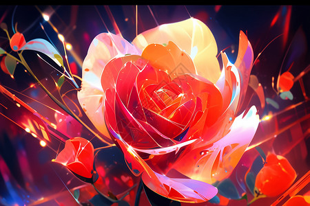 奇异之美的玫瑰花朵背景图片