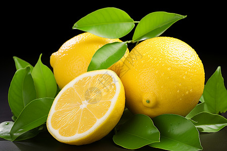 清新可口的柠檬背景图片