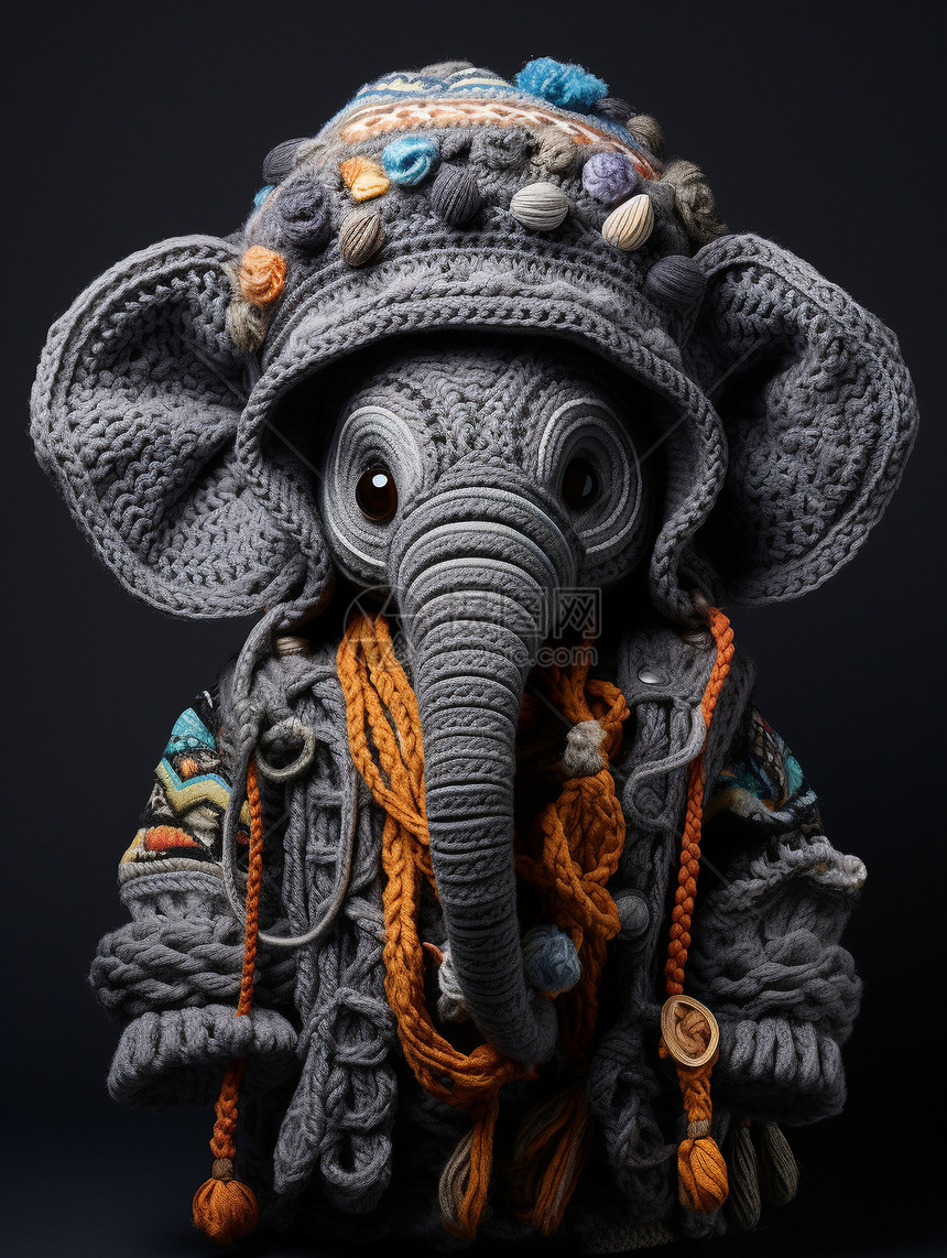 梦幻的编织大象玩偶图片