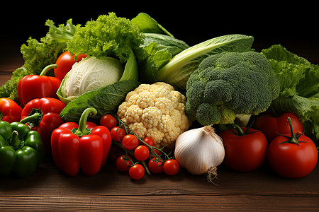 厨房新鲜的蔬菜背景图片