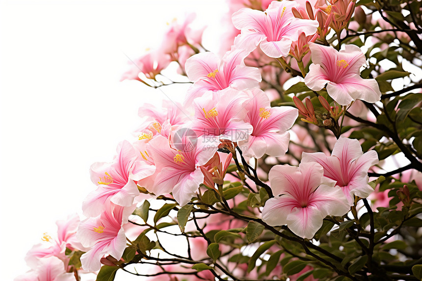 花海绚烂的粉色鲜花图片